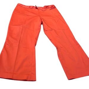 Cache size 12 high waist wide leg cropped zip front cotton blend flat front